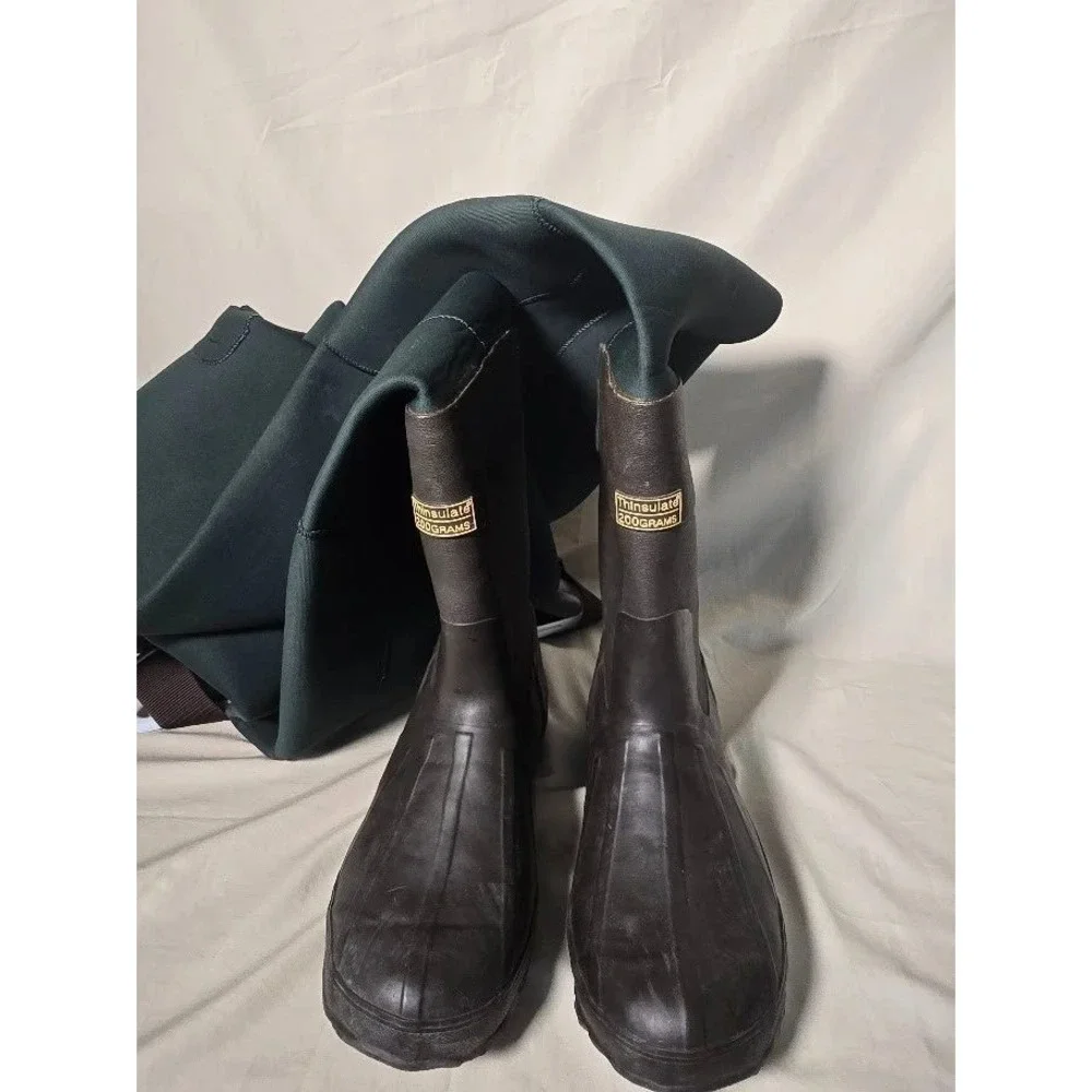 Pro Line Fish America Neoprene Chest Waders Insulated Bootfoot Mens 11 Green